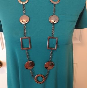 Chunky polished pewter necklace